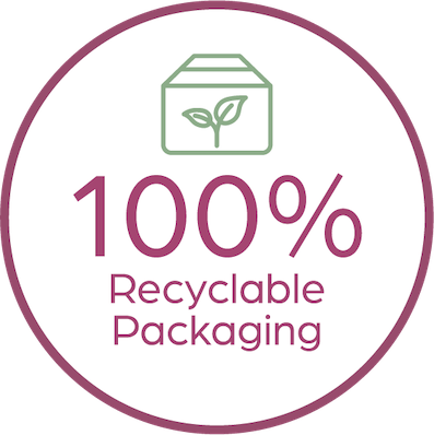 100% recyclable packaging